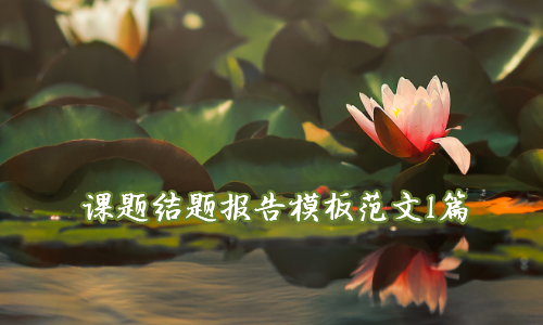 課題結(jié)題報(bào)告模板范文1篇