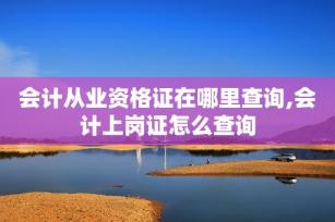 會(huì)計(jì)從業(yè)資格證在哪里查詢,會(huì)計(jì)上崗證怎么查詢
