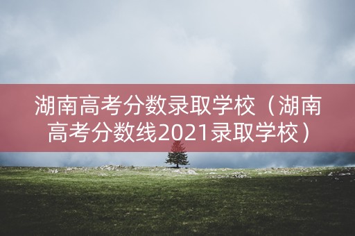 湖南高考分數錄取學校（湖南高考分數線2021錄取學校）